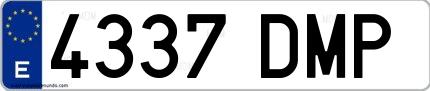 Ejemplo de matrícula española 4337 DMP