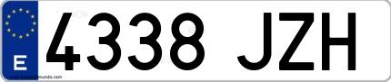 Ejemplo de matrícula española 4338 JZH