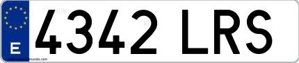 Ejemplo de matrícula española 4342 LRS