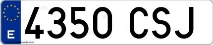 Ejemplo de matrícula española 4350 CSJ