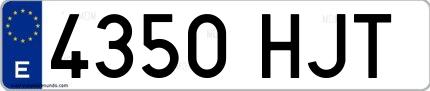 Ejemplo de matrícula española 4350 HJT