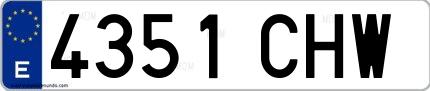 Ejemplo de matrícula española 4351 CHW