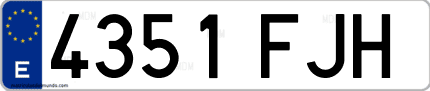 Ejemplo de matrícula de coche ordinaria 4351 FJH