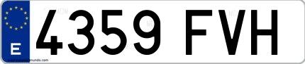Ejemplo de matrícula española 4359 FVH