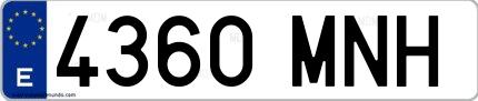 Ejemplo de matrícula española 4360 MNH