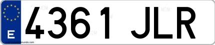 Ejemplo de matrícula española 4361 JLR