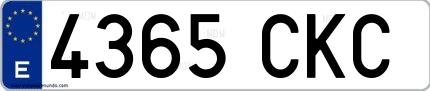 Ejemplo de matrícula española 4365 CKC