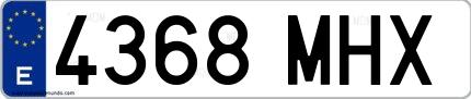 Ejemplo de matrícula española 4368 MHX
