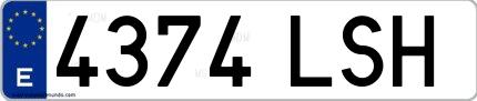 Ejemplo de matrícula española 4374 LSH