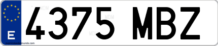 Ejemplo de matrícula de coche ordinaria 4375 MBZ