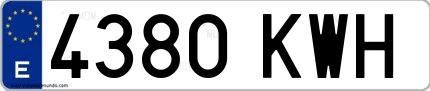 Ejemplo de matrícula española 4380 KWH