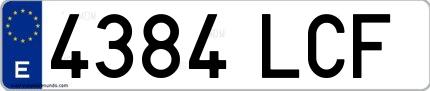 Ejemplo de matrícula española 4384 LCF