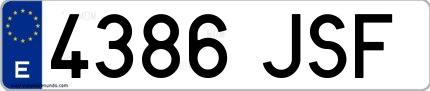 Ejemplo de matrícula española 4386 JSF