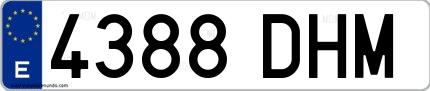 Ejemplo de matrícula española 4388 DHM