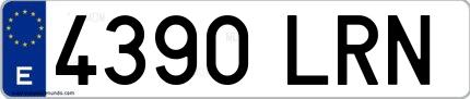 Ejemplo de matrícula española 4390 LRN