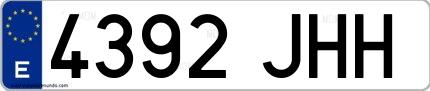 Ejemplo de matrícula española 4392 JHH