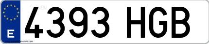 Ejemplo de matrícula española 4393 HGB