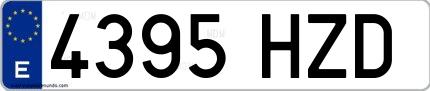 Ejemplo de matrícula española 4395 HZD
