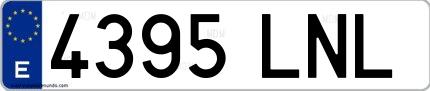 Ejemplo de matrícula española 4395 LNL
