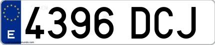 Ejemplo de matrícula española 4396 DCJ