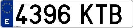 Ejemplo de matrícula española 4396 KTB
