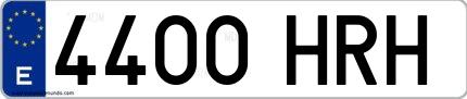 Ejemplo de matrícula española 4400 HRH