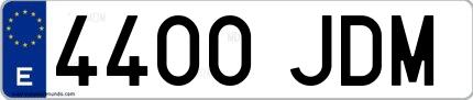 Ejemplo de matrícula española 4400 JDM