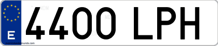 Ejemplo de matrícula de coche ordinaria 4400 LPH