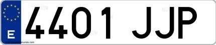 Ejemplo de matrícula española 4401 JJP