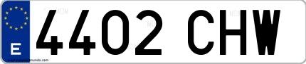 Ejemplo de matrícula española 4402 CHW