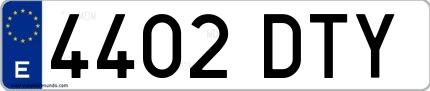 Ejemplo de matrícula española 4402 DTY