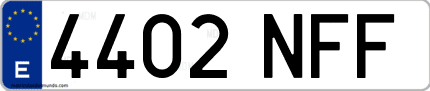 Ejemplo de matrícula de coche ordinaria 4402 NFF