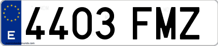 Ejemplo de matrícula de coche ordinaria 4403 FMZ