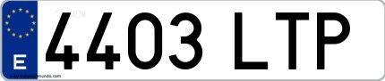 Ejemplo de matrícula española 4403 LTP