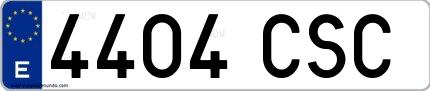 Ejemplo de matrícula española 4404 CSC