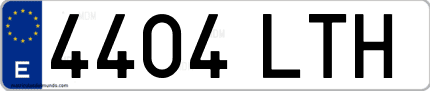 Ejemplo de matrícula de coche ordinaria 4404 LTH