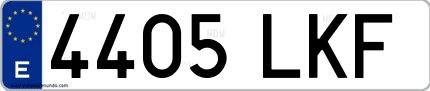 Ejemplo de matrícula española 4405 LKF