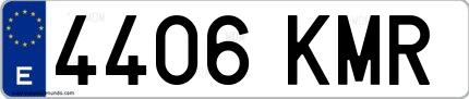 Ejemplo de matrícula española 4406 KMR