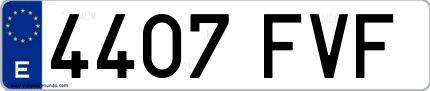 Ejemplo de matrícula española 4407 FVF