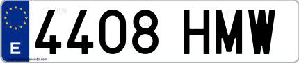Ejemplo de matrícula española 4408 HMW