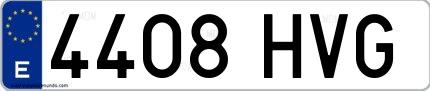 Ejemplo de matrícula española 4408 HVG