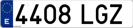 Ejemplo de matrícula española 4408 LGZ