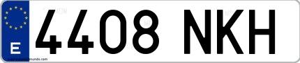 Ejemplo de matrícula española 4408 NKH