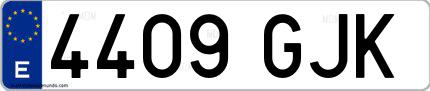 Ejemplo de matrícula española 4409 GJK