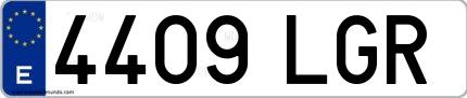 Ejemplo de matrícula española 4409 LGR