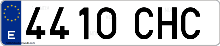 Ejemplo de matrícula de coche ordinaria 4410 CHC