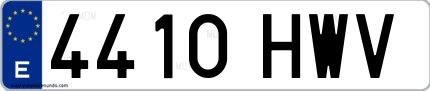 Ejemplo de matrícula de coche ordinaria 4410 HWV
