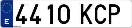 Ejemplo de matrícula de coche ordinaria 4410 KCP