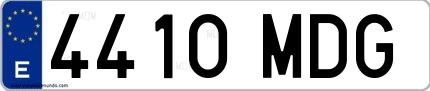Ejemplo de matrícula española 4410 MDG