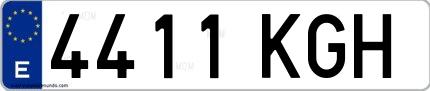 Ejemplo de matrícula española 4411 KGH